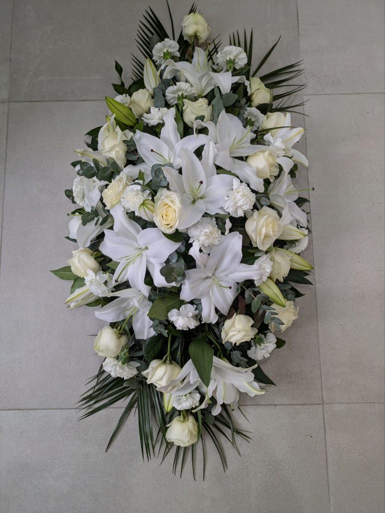 Rose, Carnation & Lily Coffin Spray - 5 colours available